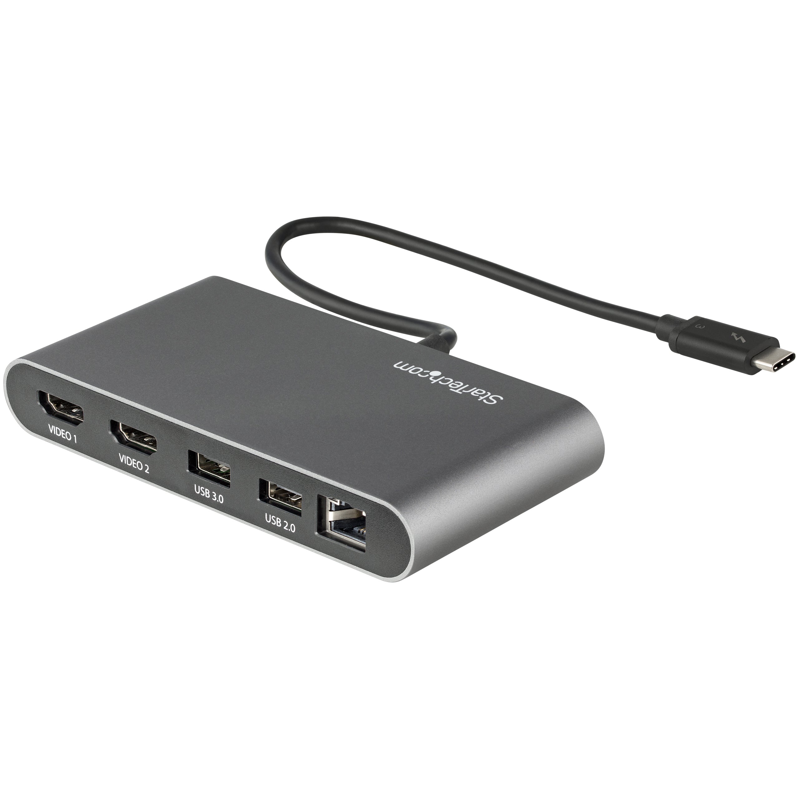 StarTech.com TB3DKM2HDL station d'accueil Avec fil Gris - Image 1