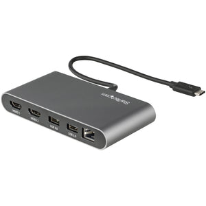StarTech.com TB3DKM2HDL station d'accueil Avec fil Gris - Image 1