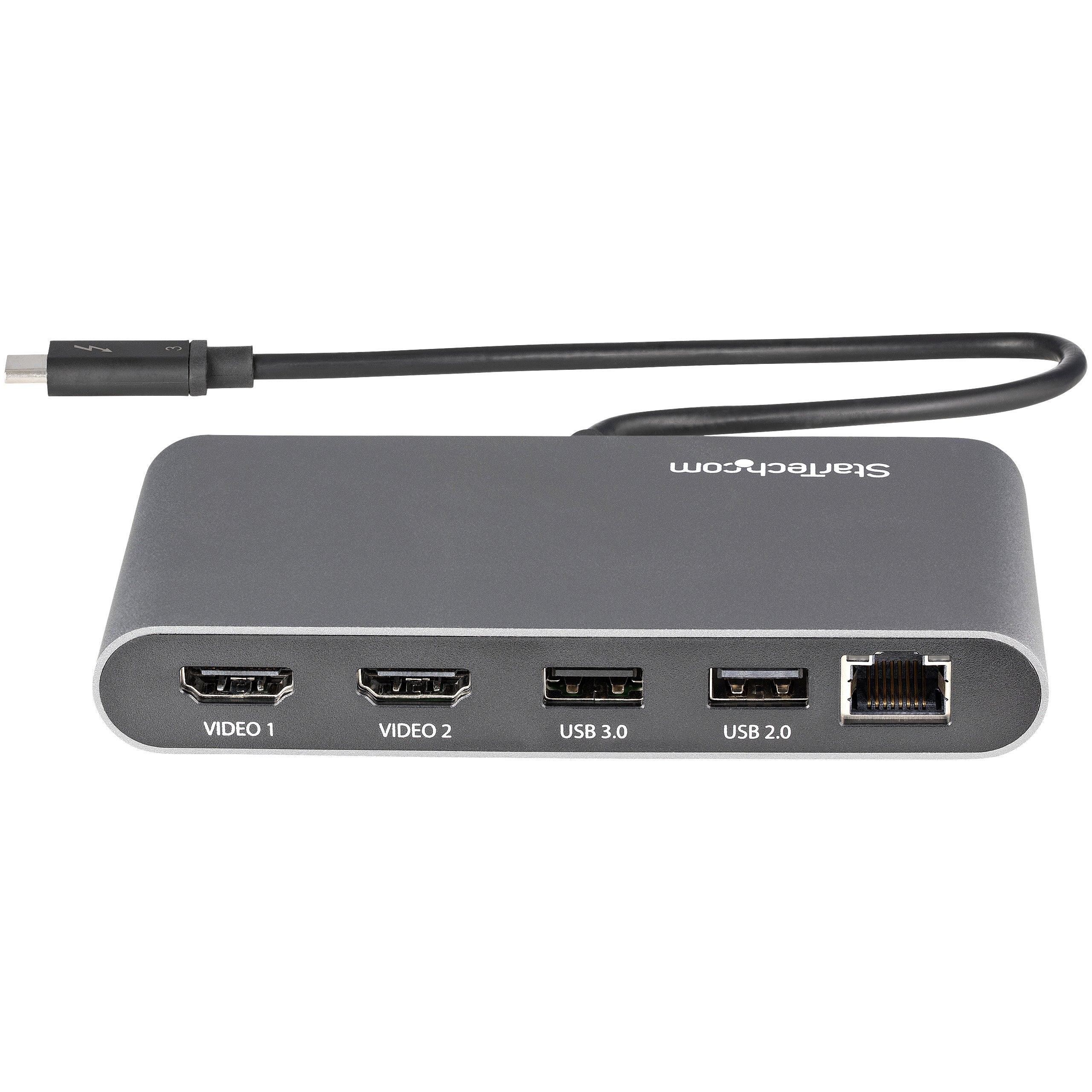 StarTech.com TB3DKM2HDL station d'accueil Avec fil Gris - Image 3