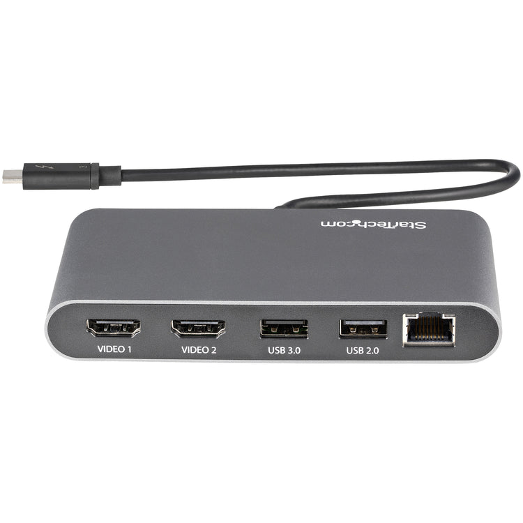 StarTech.com TB3DKM2HDL station d'accueil Avec fil Gris - Image 3