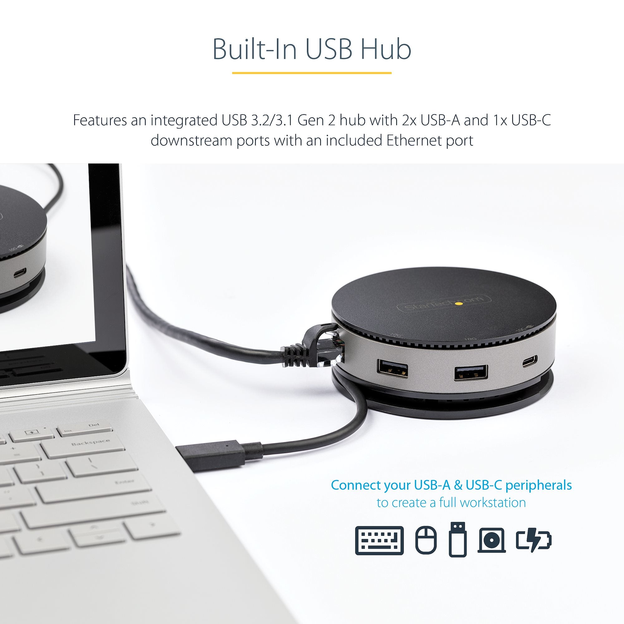 StarTech.com DKT31CHDVCM station d'accueil Avec fil USB 3.2 Gen 2 (3.1 Gen 2) Type-C Noir, Gris - Image 10