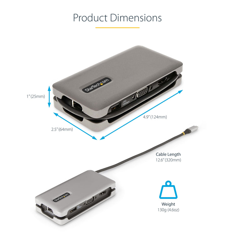 StarTech.com DKT31CVHPD3 station d'accueil Avec fil USB 3.2 Gen 2 (3.1 Gen 2) Type-C Gris - Image 18
