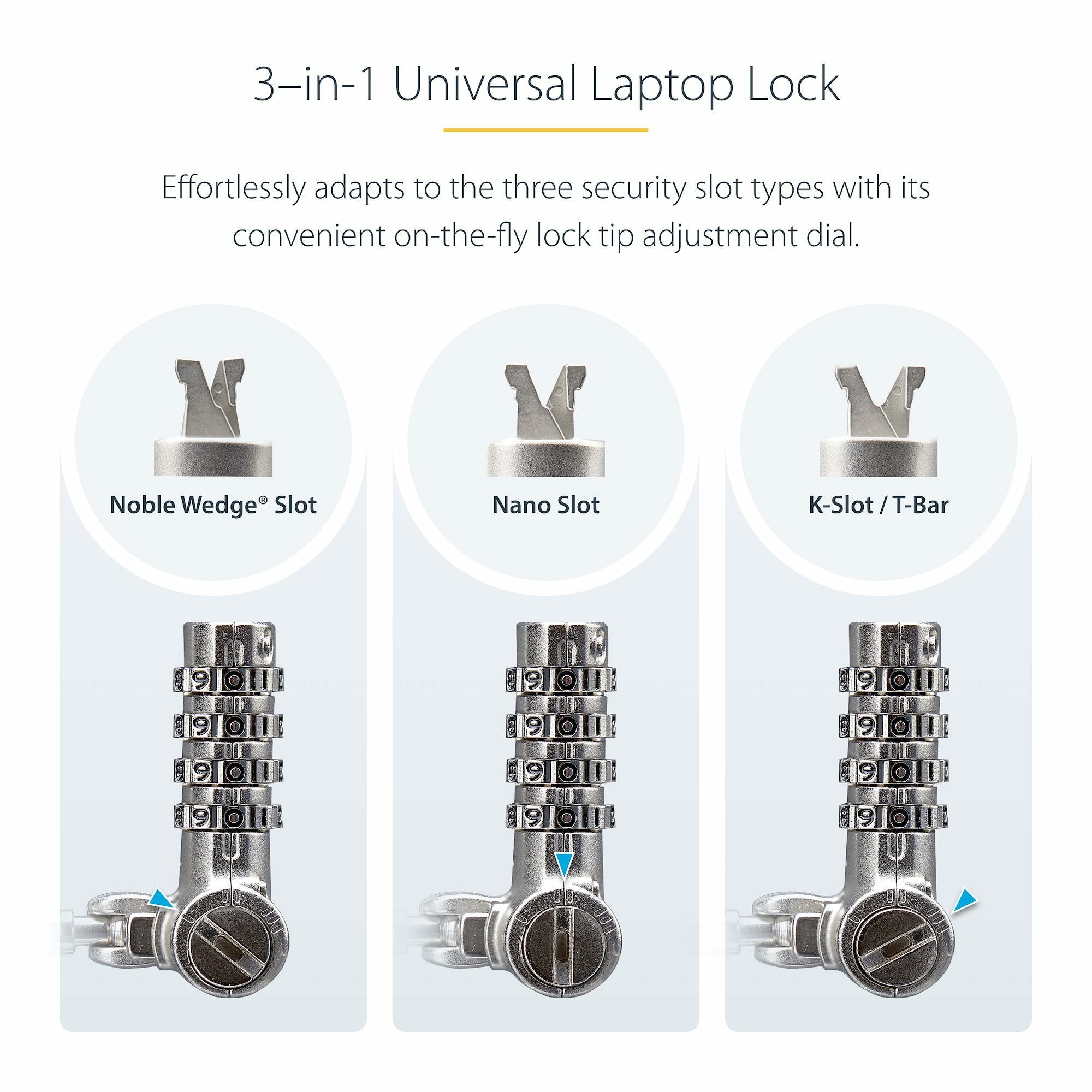 StarTech.com UNIVCS25-LAPTOP-LOCK câble antivol Noir, Argent - Image 12