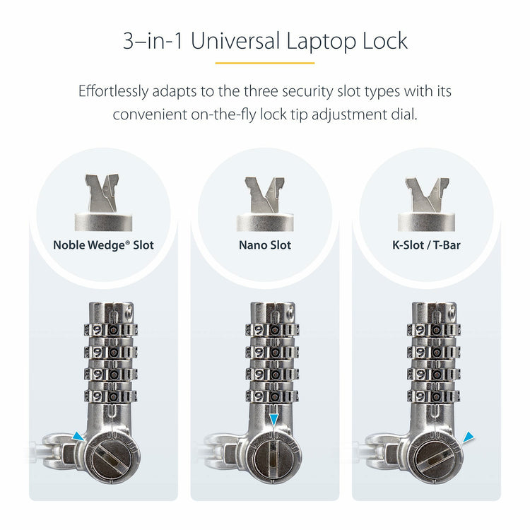 StarTech.com UNIVCS25-LAPTOP-LOCK câble antivol Noir, Argent - Image 12