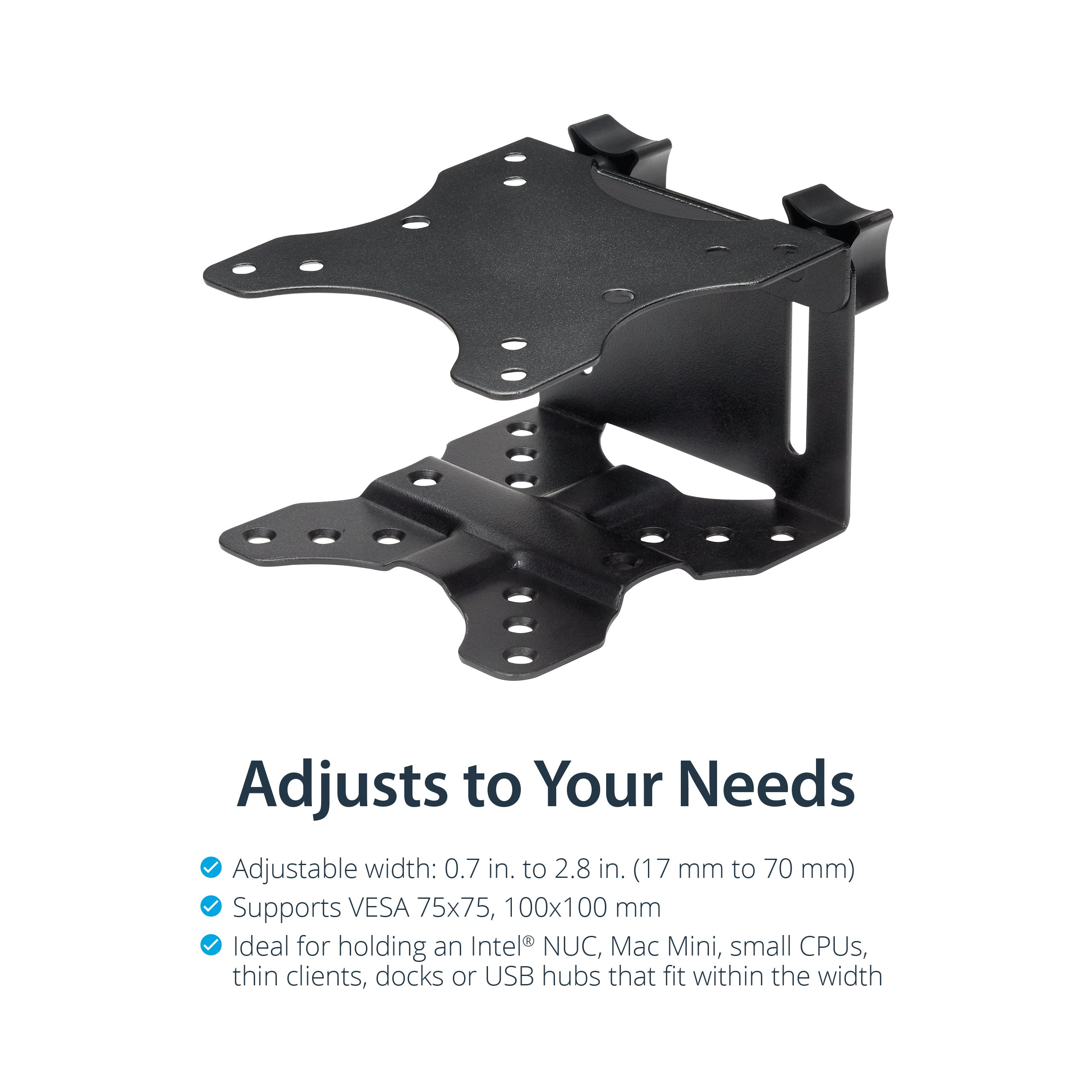 StarTech.com ACCSMNT support pour unité centrale Support de CPU monté sur le socle de l’écran Noir - Image 10