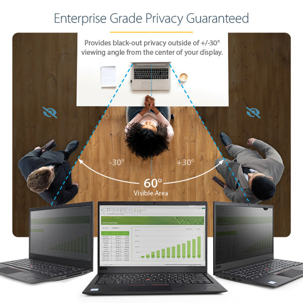 StarTech.com 156G-PRIVACY-SCREEN filtre anti-reflets pour écran et filtre de confidentialité 39,6 cm (15.6") Ordinateur portable Filtre de confidentialité sans bords pour ordinateur - Image 8