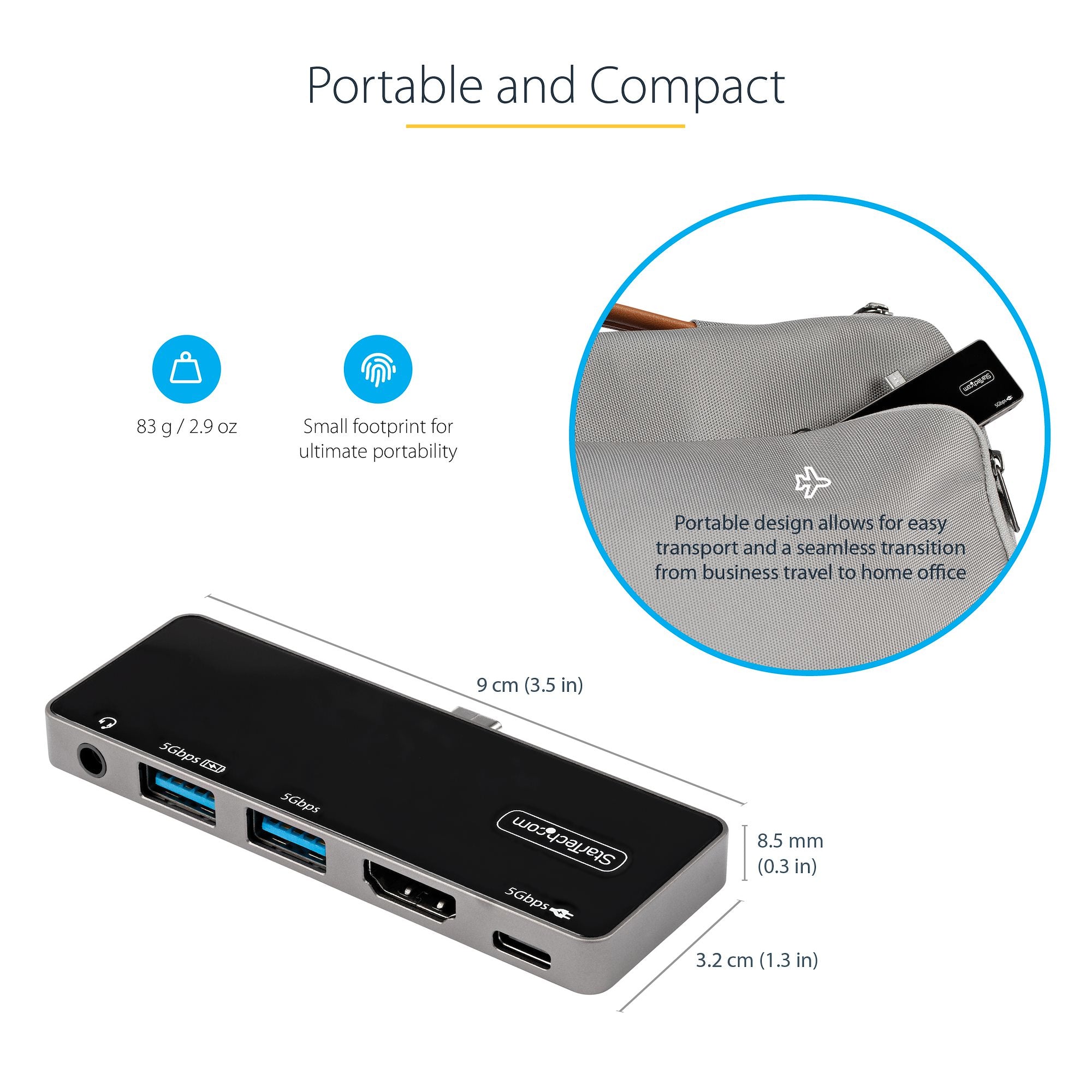 StarTech.com DKT30ICHPD station d'accueil Avec fil USB 3.2 Gen 1 (3.1 Gen 1) Type-C Noir, Argent - Image 7