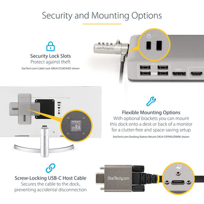 StarTech.com 101N-USBC-DOCK station d'accueil Avec fil USB 3.2 Gen 1 (3.1 Gen 1) Type-C Gris - Image 16
