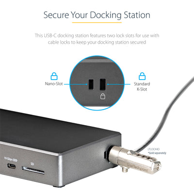 StarTech.com DK31C2DHSPD station d'accueil Avec fil USB 3.2 Gen 2 (3.1 Gen 2) Type-C Noir, Gris - Image 12
