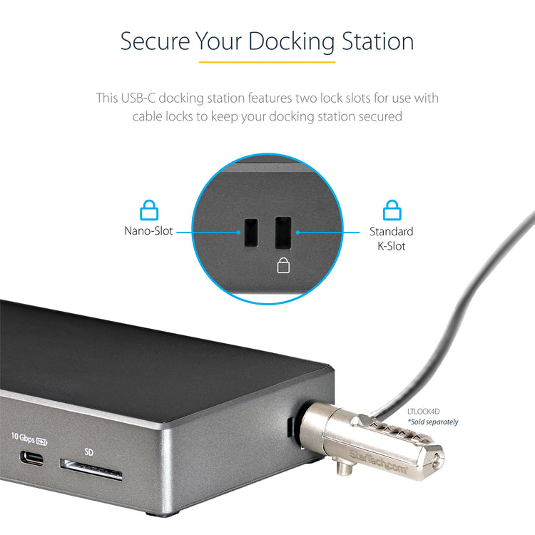 StarTech.com DK31C2DHSPD station d'accueil Avec fil USB 3.2 Gen 2 (3.1 Gen 2) Type-C Noir, Gris - Image 12
