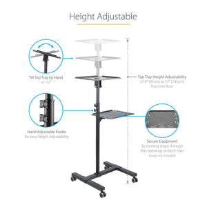 StarTech.com ADJPROJCART chariot et support multimédia Noir - Image 14