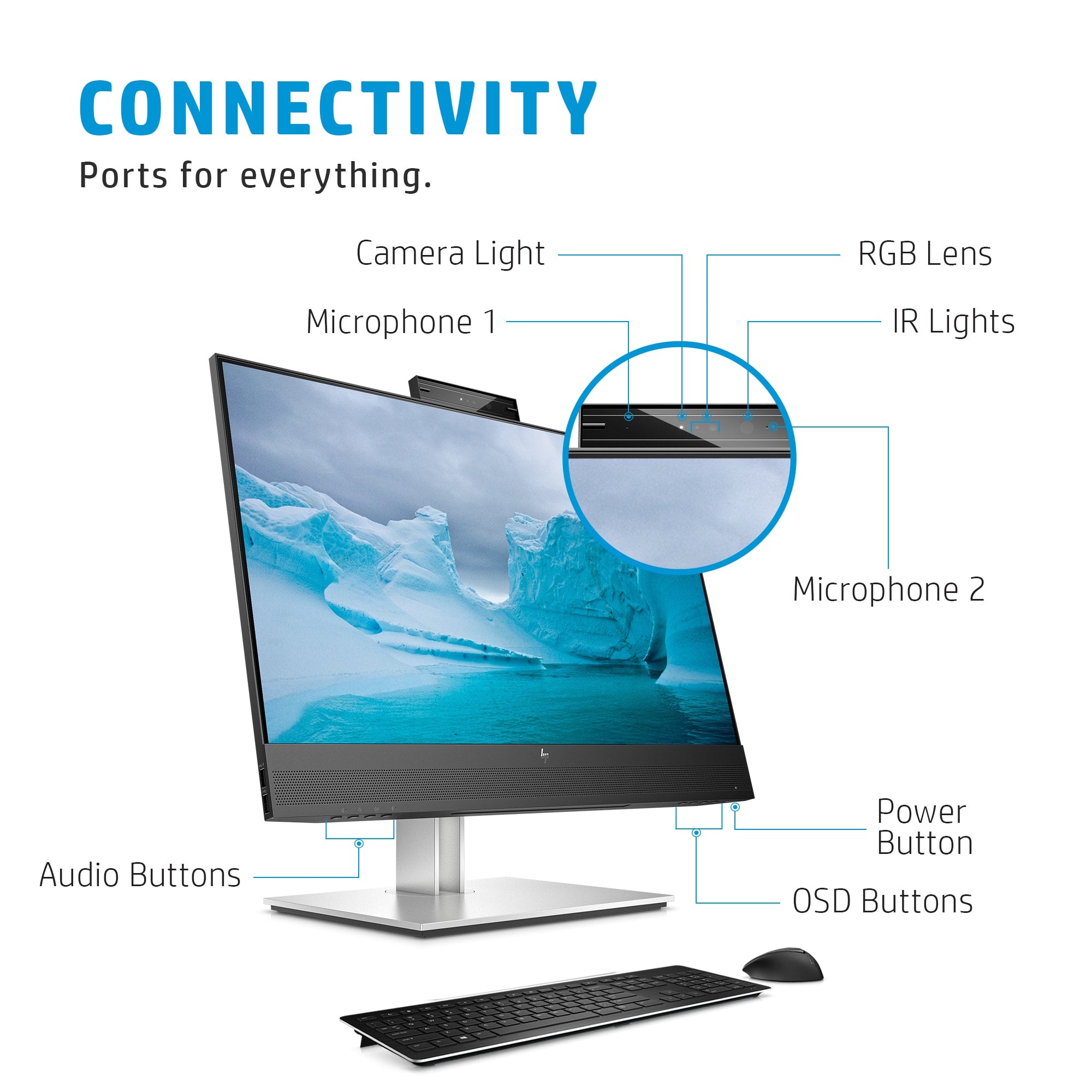 HP E24mv G4 FHD Conferencing Monitor écran plat de PC 60,5 cm (23.8") 1920 x 1080 pixels Full HD LCD Noir, Argent - Image 4