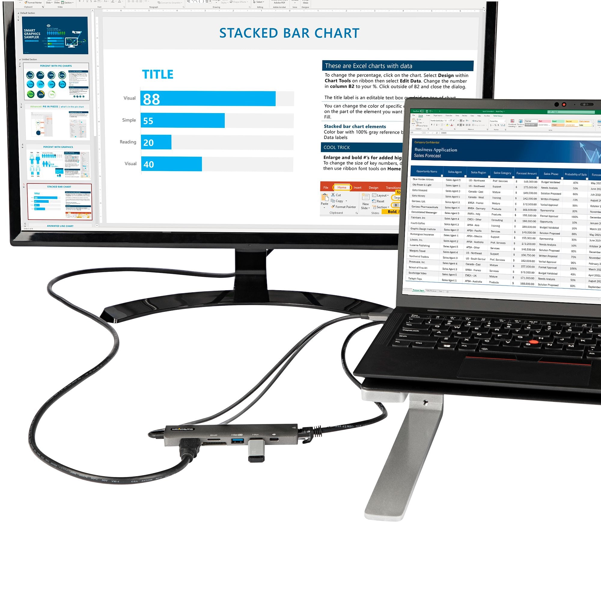 StarTech.com DKT30CHSDPD1 station d'accueil Avec fil USB 3.2 Gen 1 (3.1 Gen 1) Type-C Noir, Gris - Image 5