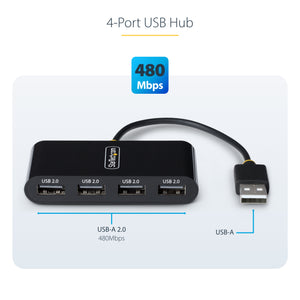 StarTech.com ST4200MINI2-USB-HUB hub & concentrateur 480 Mbit/s Noir - Image 10