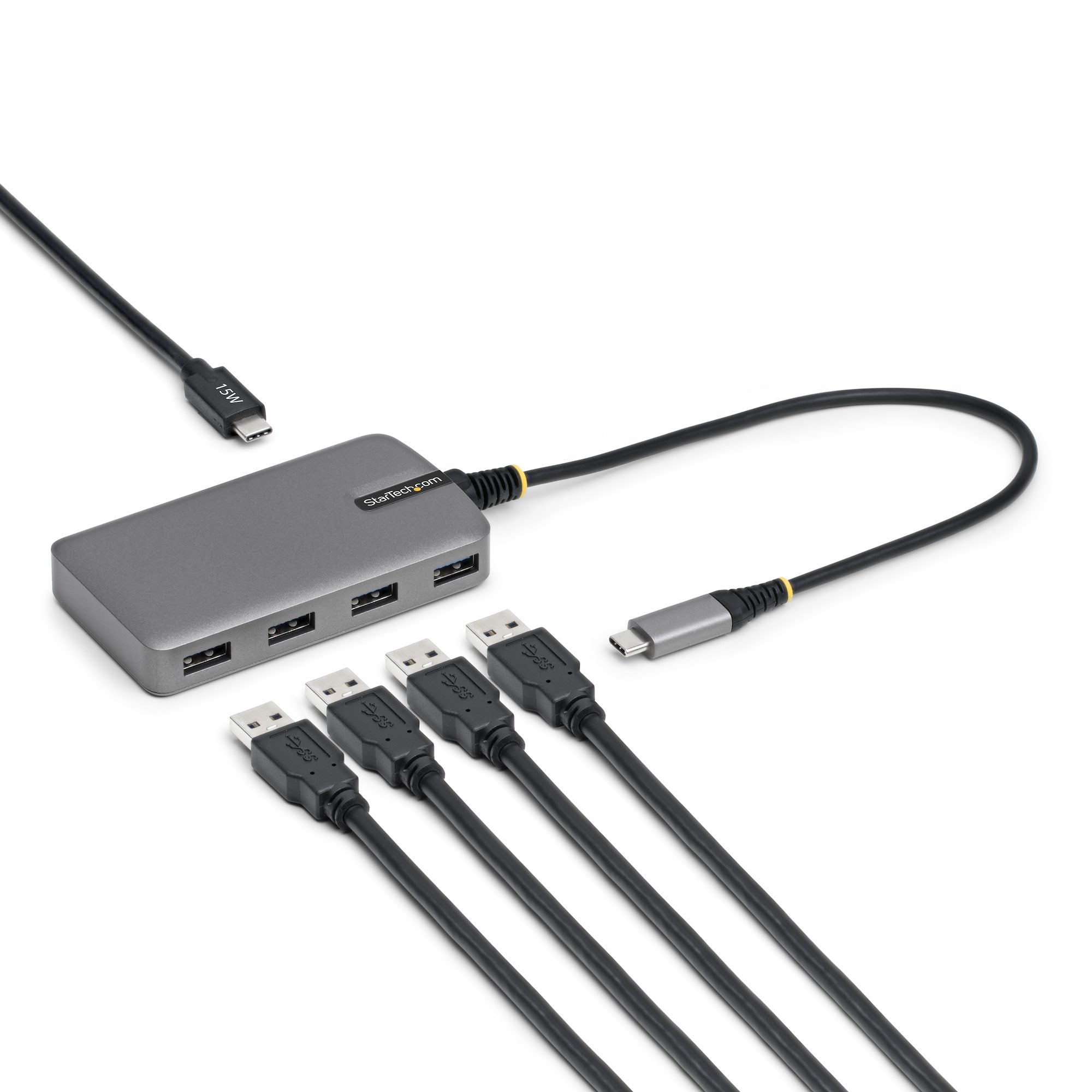 StarTech.com 5G4AC-USB-C-HUB hub & concentrateur USB 3.2 Gen 1 (3.1 Gen 1) Type-C 5000 Mbit/s Gris - Image 1