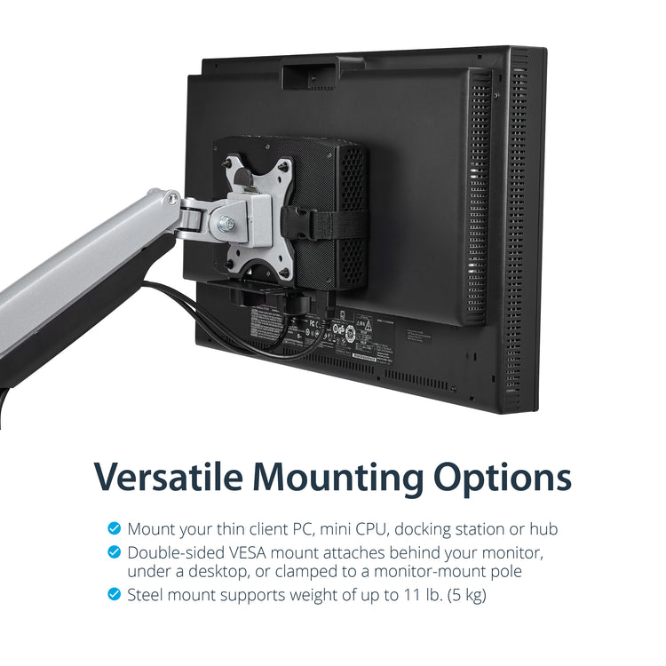 StarTech.com ACCSMNT support pour unité centrale Support de CPU monté sur le socle de l’écran Noir - Image 9