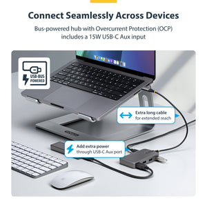 StarTech.com 5G4AC-USB-C-HUB hub & concentrateur USB 3.2 Gen 1 (3.1 Gen 1) Type-C 5000 Mbit/s Gris - Image 6