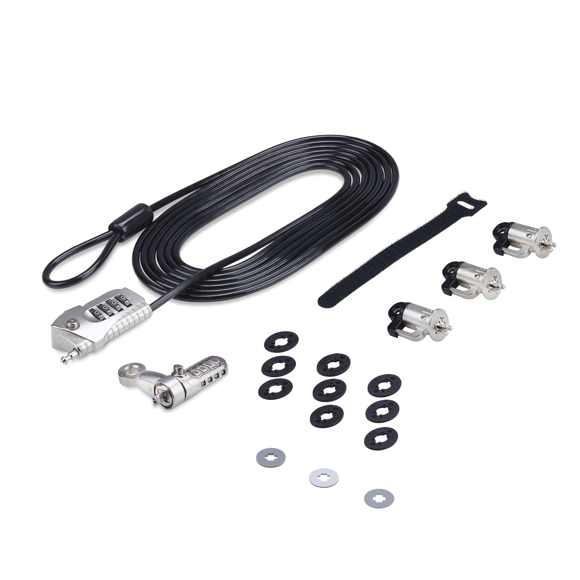 StarTech.com 3M4-DESK-LOCKING-KIT câble antivol Noir, Argent - Image 1