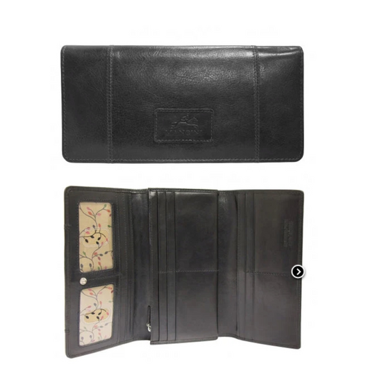 MANCINI Casablanca Portefeuille Femme Triptyque Sécurisé RFID Noir (8700296-BLACK)