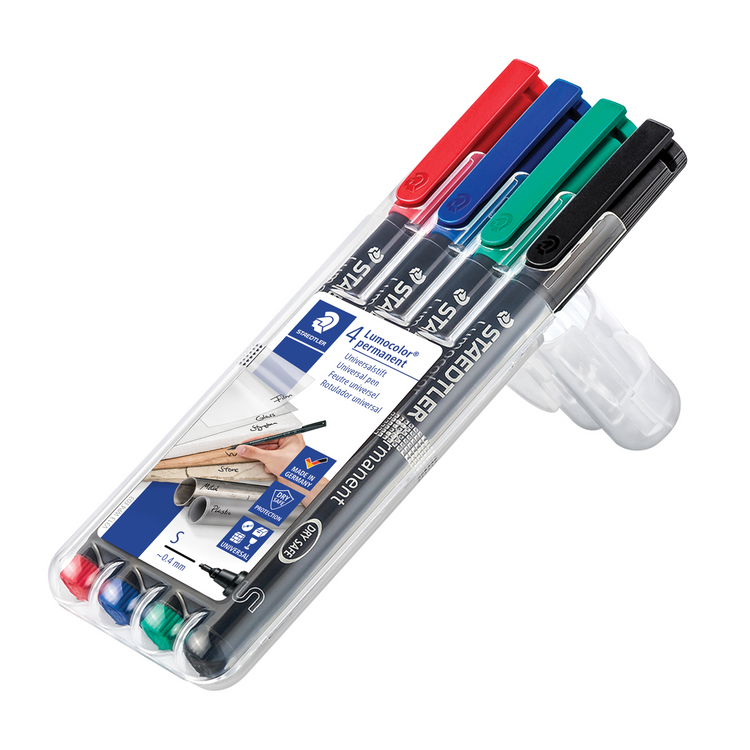 313-WP4 STAEDTLER-Mars Marqueur Édition Limitée Lumocolor Permanent Extra Fin Sous Carte
