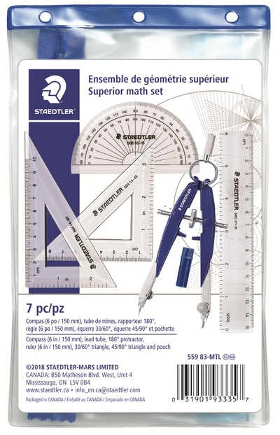 559-83-MTL02NA STAEDTLER-Mars Limited Ensemble de géométrie 5 pièces de poche