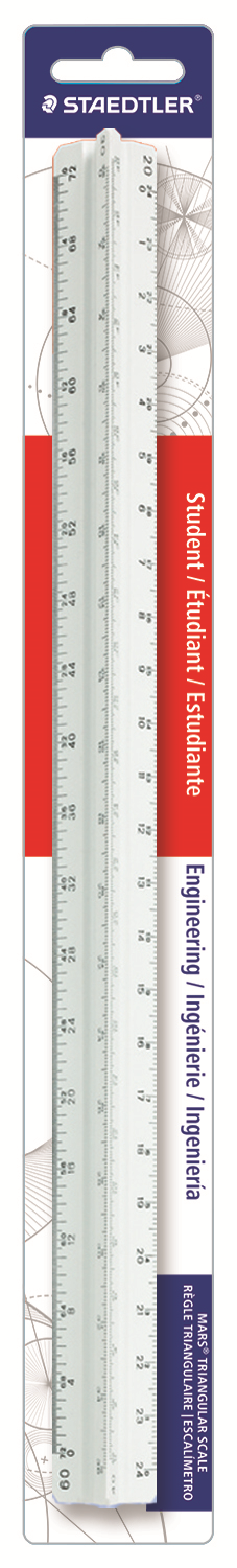 98719-34BK STAEDTLER-Mars Règle triangulaire en plastique à échelle limitée