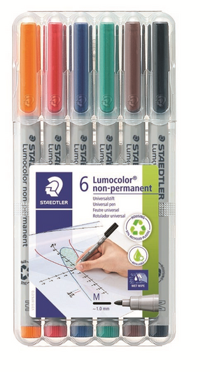 Feutre universel Lumocolor non-permanent M, 6 pièces