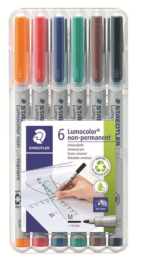 Feutre universel Lumocolor non-permanent M, 6 pièces