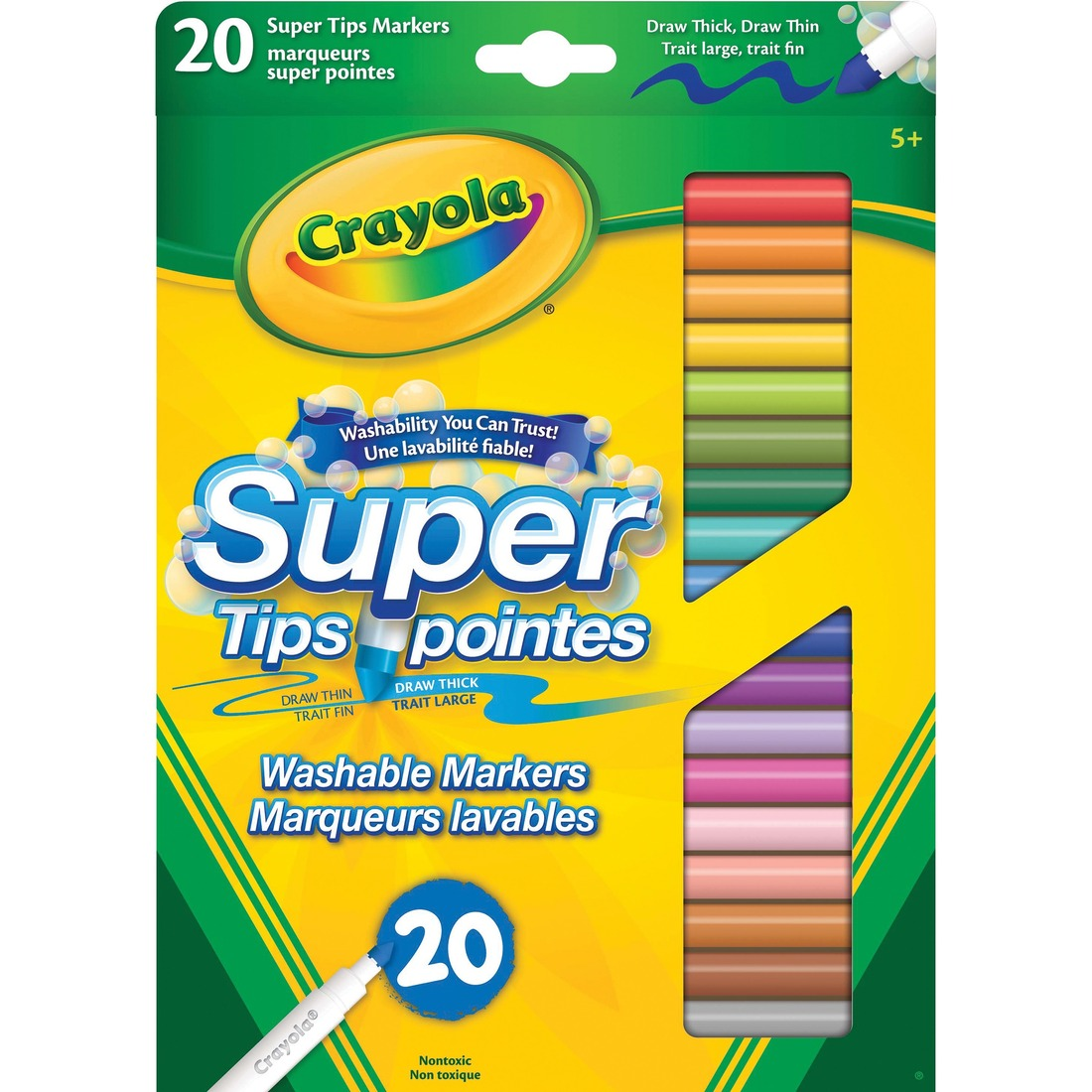 20 Feutres Lavables Super Pointes