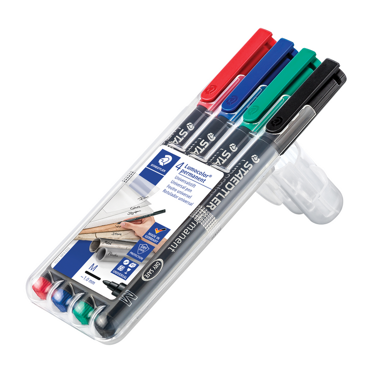 317-WP4 STAEDTLER-Mars Marqueur Lumocolor Permanent Pointe Moyenne Édition Limitée sous Carte