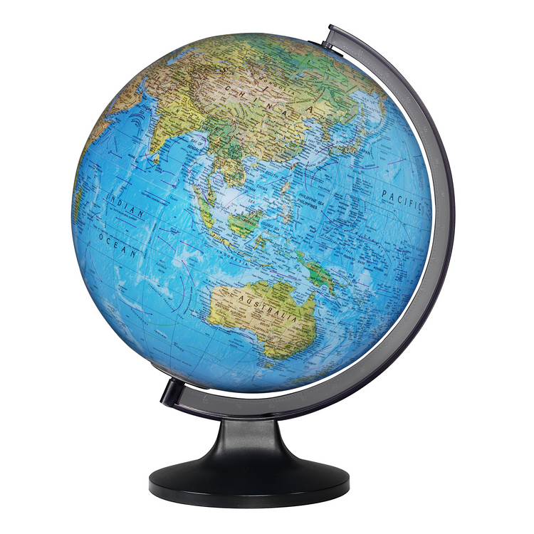 Copenhague, Globe de Bureau Lumineux Océan Bleu, Diamètre 12"/30cm (Anglais)