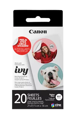 Pack d'autocollants circulaires prédécoupés Canon ZINK