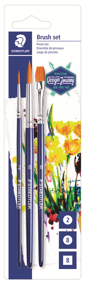 989-SBK3-302 STAEDTLER-Mars Édition Limitée Pinceaux Synthétiques - Lot de 3