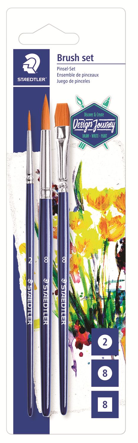 989-SBK3-302 STAEDTLER-Mars Édition Limitée Pinceaux Synthétiques - Lot de 3