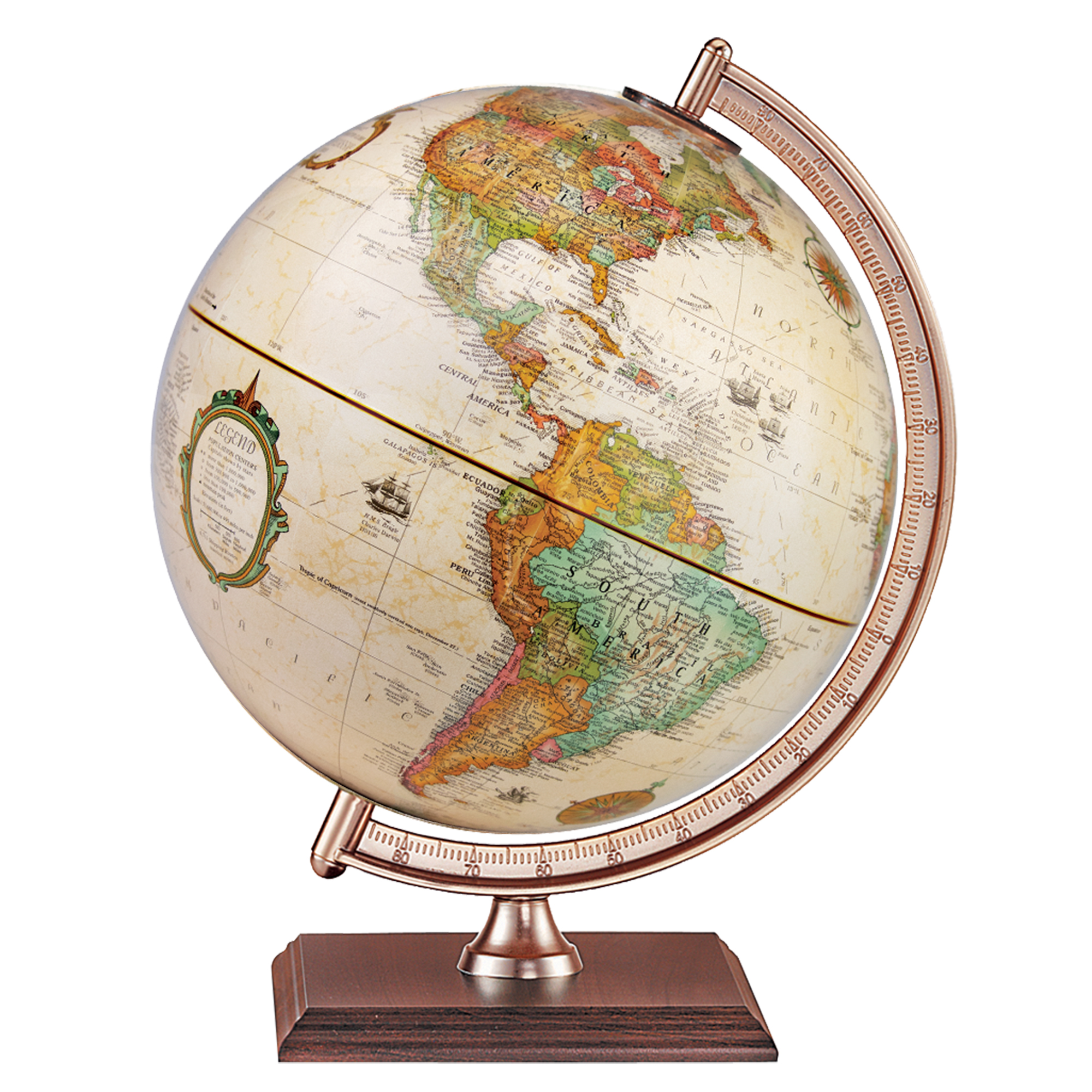 Globe Terrestre de Bureau Forester Océan Antique de 9"/22,9 cm de Diamètre (Anglais)