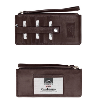 Pochette de poignet marron pour femme