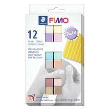 STAEDTLER Fimo Soft Kit Pâte à Modeler Couleurs Pastel Lot de 12 Couleurs (8023-C12-3)