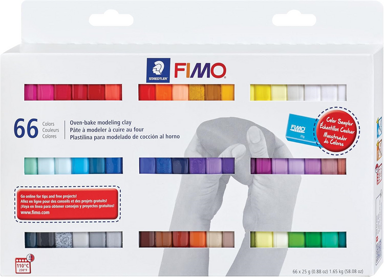 Kit de Pâte à Modeler Fimo Soft – Pack de 66 Couleurs Assorties