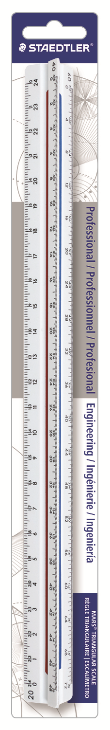 98718-34BK STAEDTLER-Mars Règle triangulaire en plastique à échelles de réduction