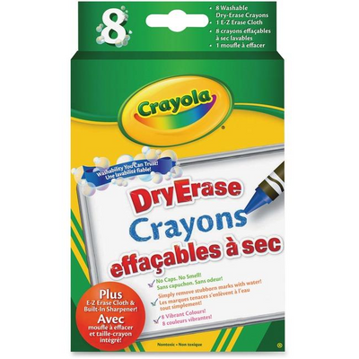 8 Crayons Effaçables à Sec, Lavables Originaux