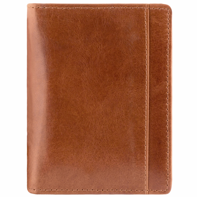 Portefeuille Homme Unique Vertical Aile Cognac