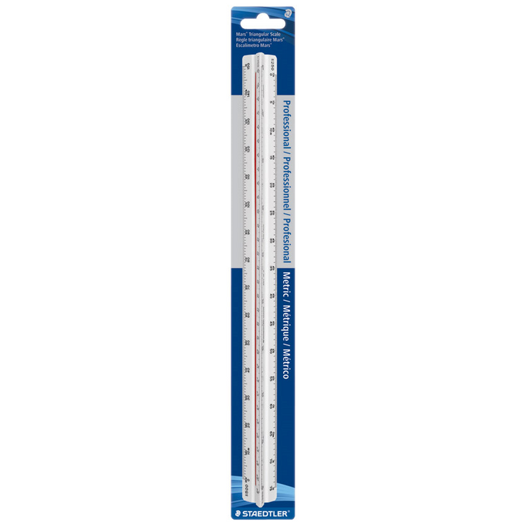 987-18-4BK STAEDTLER-Mars Limited Règle triangulaire métrique 30 cm sous carte
