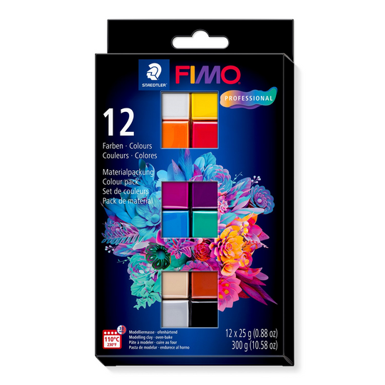 STAEDTLER Set Pâte à Modeler Fimo Professionnel Couleurs Basiques Pack 12 Couleurs (8043-C12-1)
