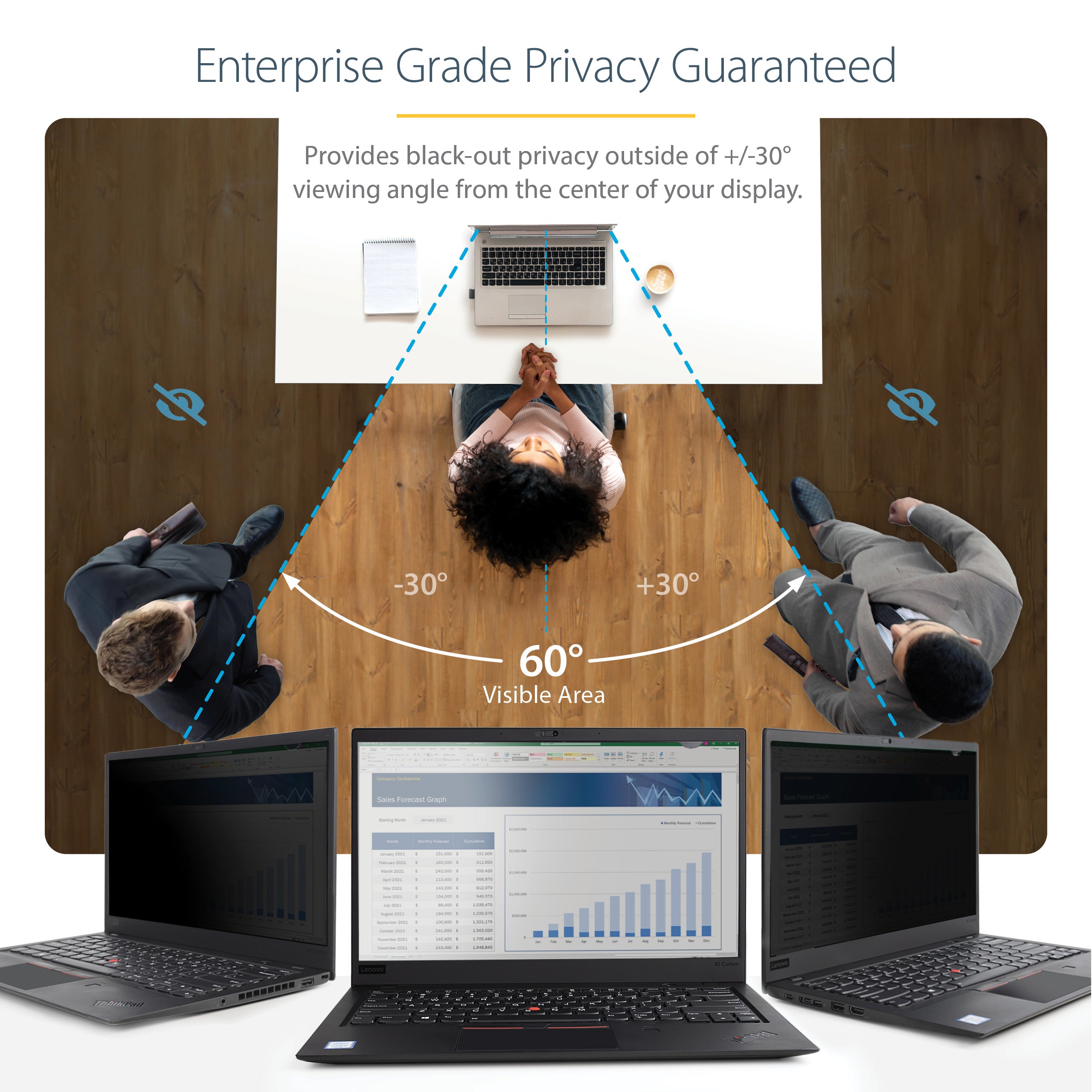 StarTech.com 133L-PRIVACY-SCREEN filtre anti-reflets pour écran et filtre de confidentialité 33,8 cm (13.3") Ordinateur portable Filtre de confidentialité sans bords pour ordinateur - Image 9