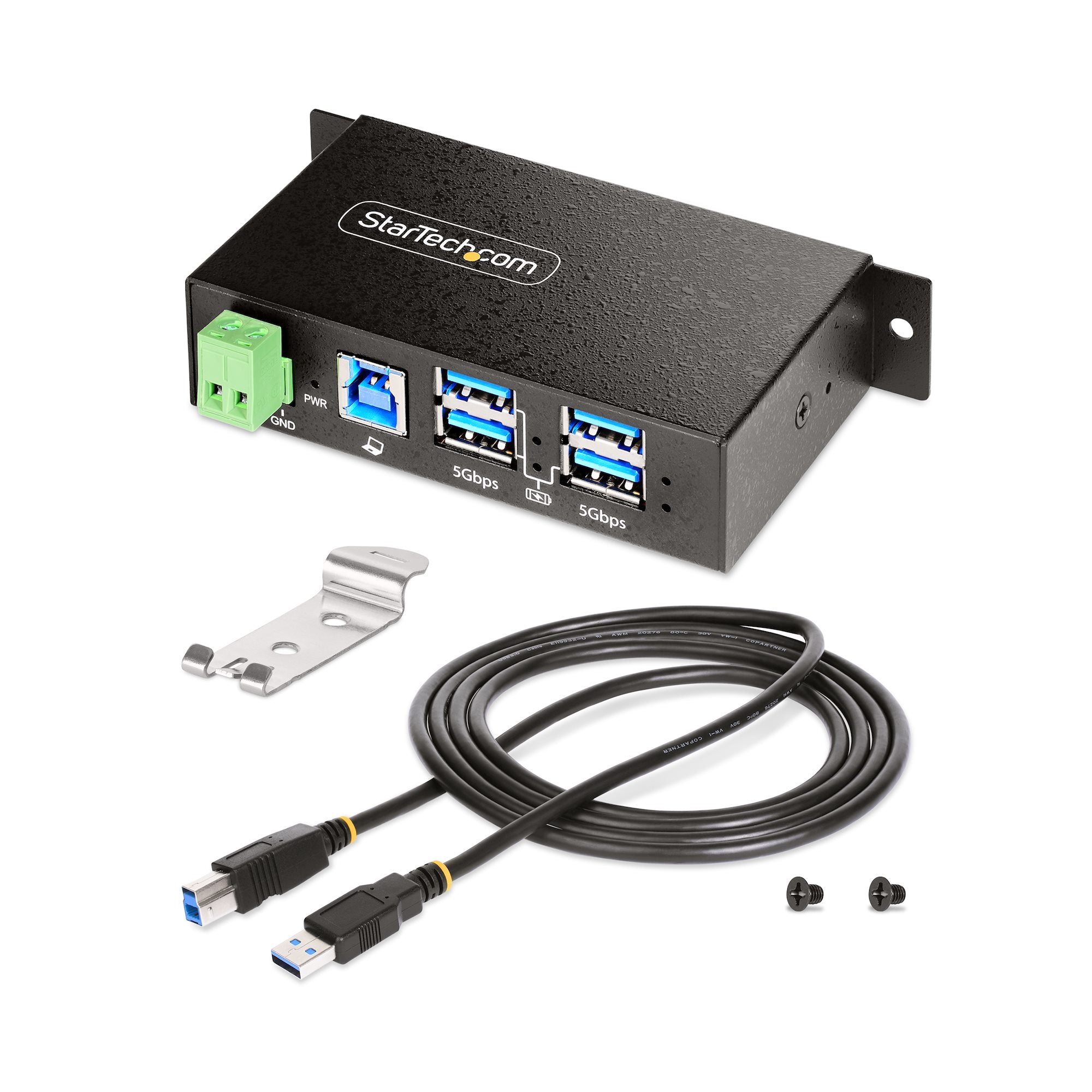 StarTech.com 5G4AINDRM-USB-A-HUB hub & concentrateur USB 3.2 Gen 1 (3.1 Gen 1) Type-B 5000 Mbit/s Noir - Image 8