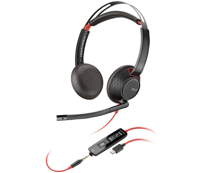 Poly Blackwire C5220 USB-C Headset +Inline Cable (Bulk) Avec fil Arceau Bureau/Centre d'appels USB Type-C Noir, Rouge - Image 4