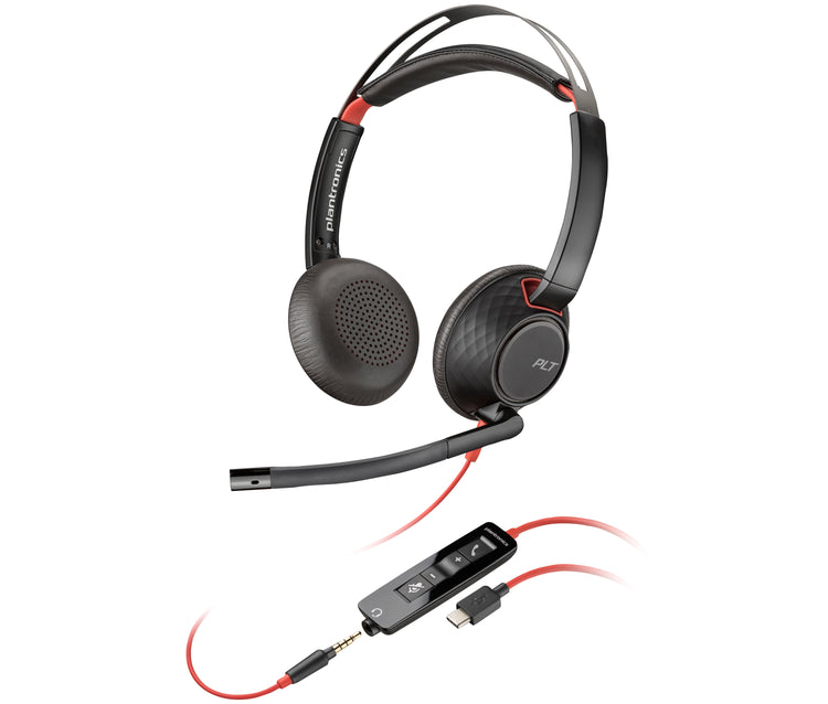 Poly Blackwire C5220 USB-C Headset +Inline Cable (Bulk) Avec fil Arceau Bureau/Centre d'appels USB Type-C Noir, Rouge - Image 4