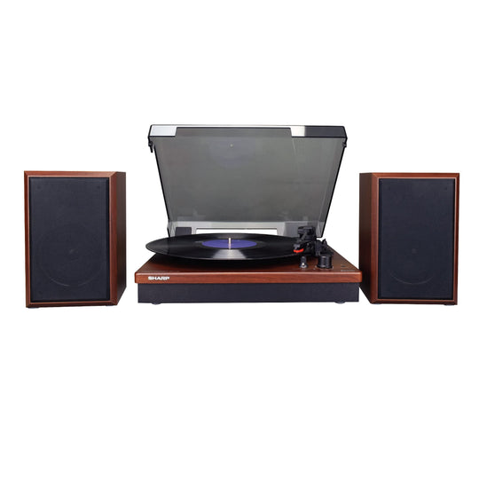 SHARP Tourne-disque Tout-En-Un Avec Haut-parleurs Stéréo Et Bluetooth (RP-TT70)