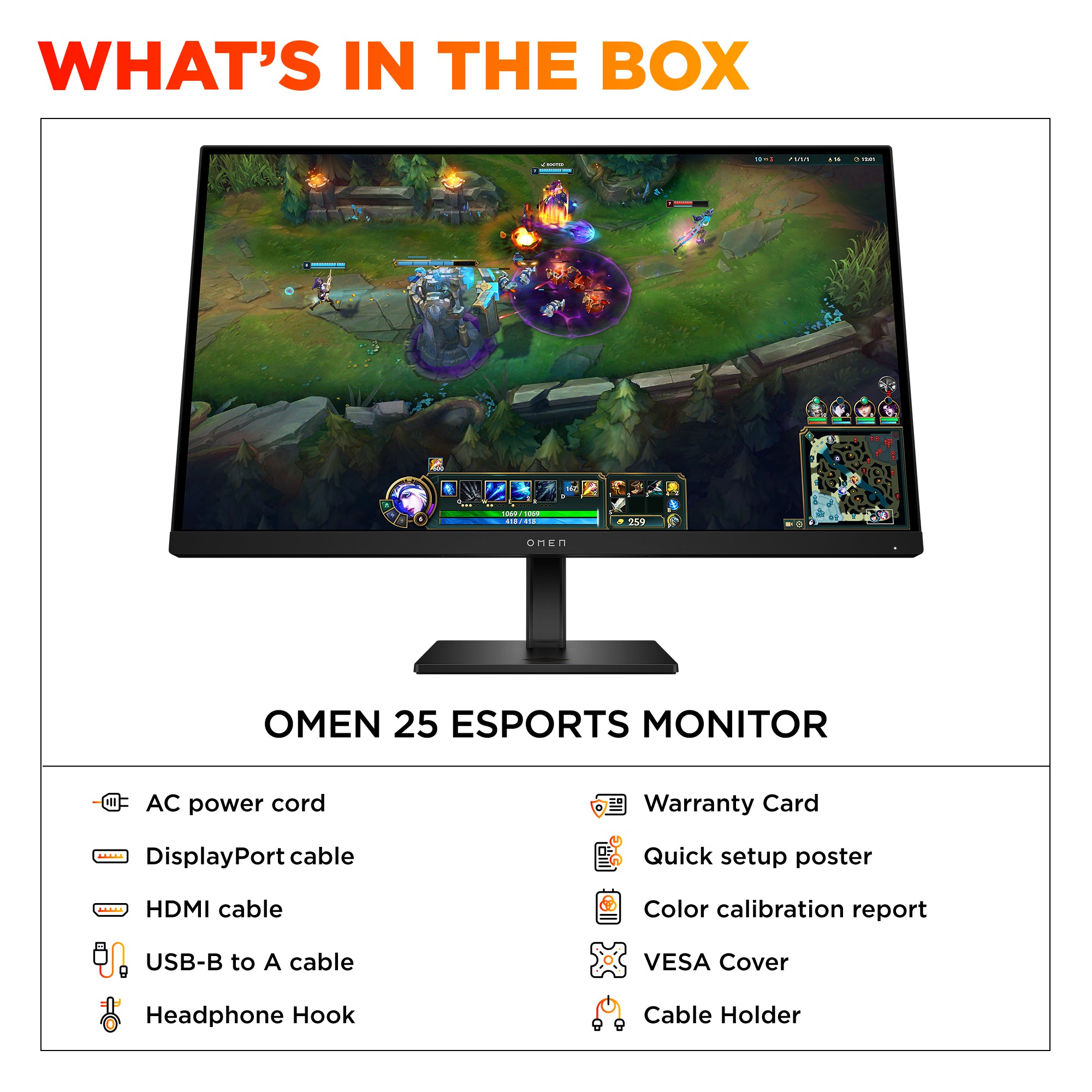 HP OMEN 24.5inch FHD 360Hz Gaming Monitor - OMEN 25 écran plat de PC 62,2 cm (24.5") 1920 x 1080 pixels Full HD LCD - Image 6