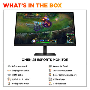 HP OMEN 24.5inch FHD 360Hz Gaming Monitor - OMEN 25 écran plat de PC 62,2 cm (24.5") 1920 x 1080 pixels Full HD LCD - Image 6